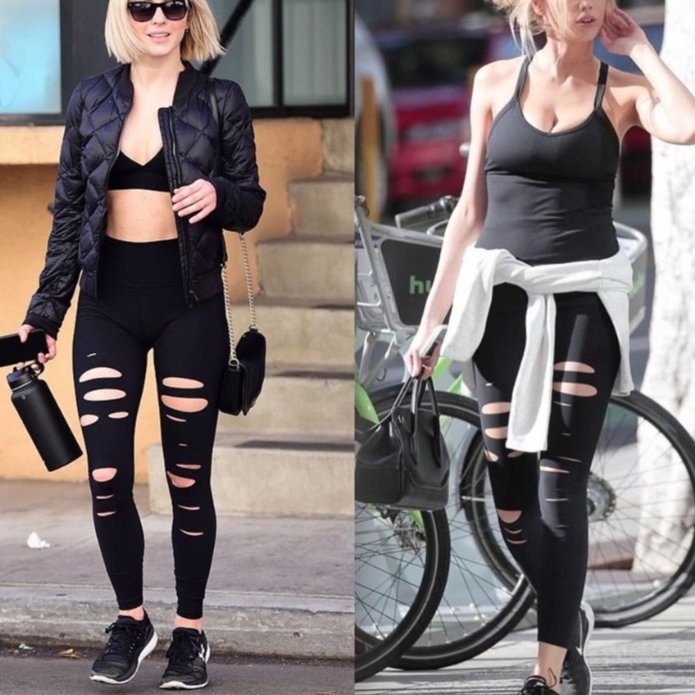 Alo yoga ripped warrior high waisted leggings NWOT